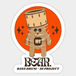 Bear Bass Drum Sticker